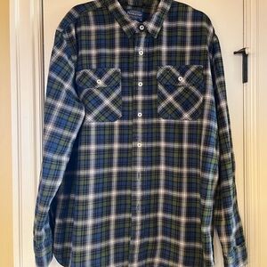 Pendleton Blue and Green Casual Button Down Shirt